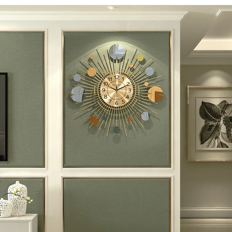 

Silent Big Wall Clock Modern Simple Art Metal Wall Clock Luxury Nordic Digital Fashion Reloj Pared Livingroom Decor DJ60WC