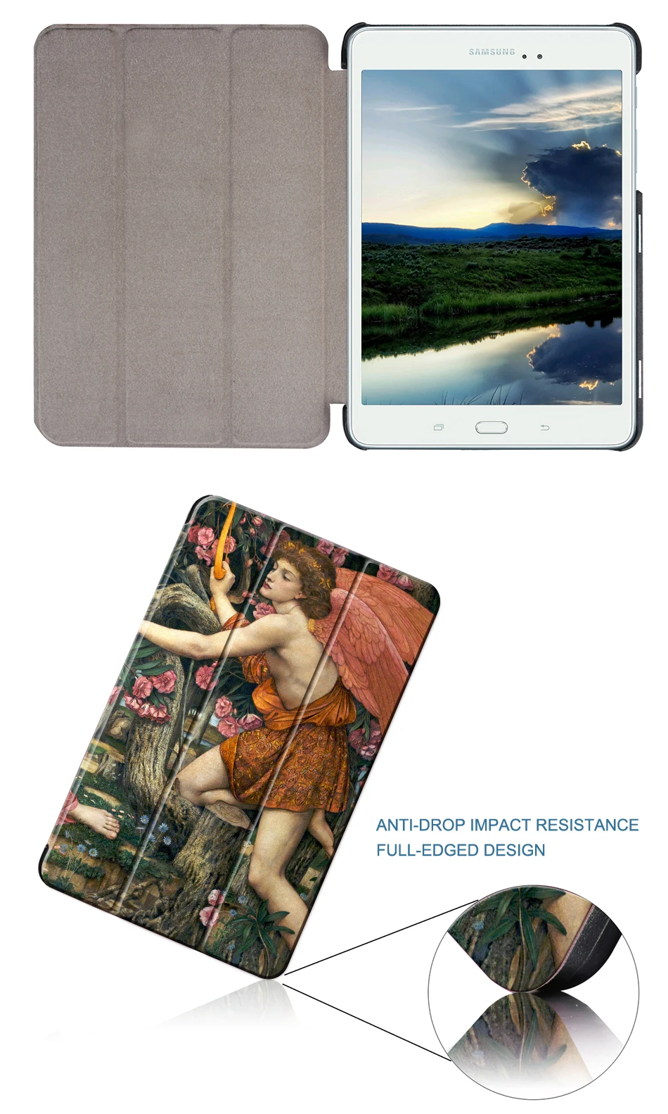 MTT из искусственной кожи чехол для samsung Galaxy Tab S2 8," SM-T710 T715 T713 T719 тонкий смарт-чехол картина маслом планшет защитный чехол
