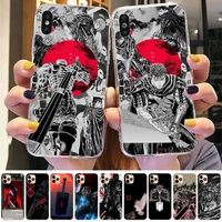 toplbpcs anime berserk guts phone case for iphone 11 12 13 mini pro xs max 8 7 6 6s plus x 5s se 2020 xr case