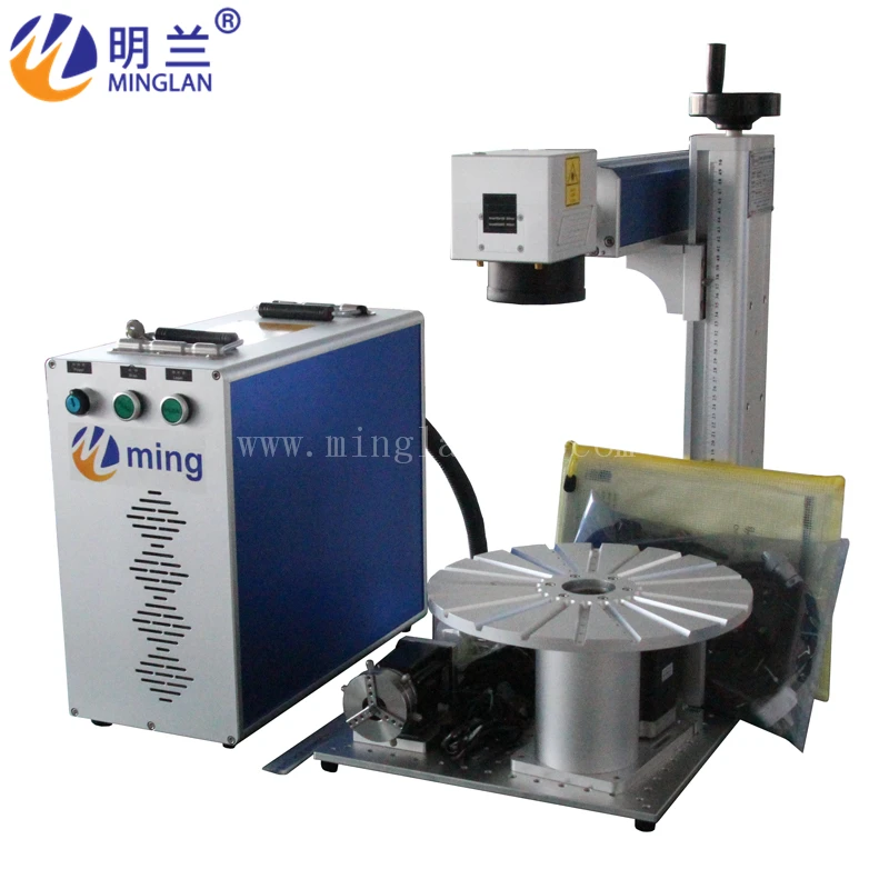 20W 30W RAYCUS волоконная лазерная маркировочная машина с вращением хорошая цена и