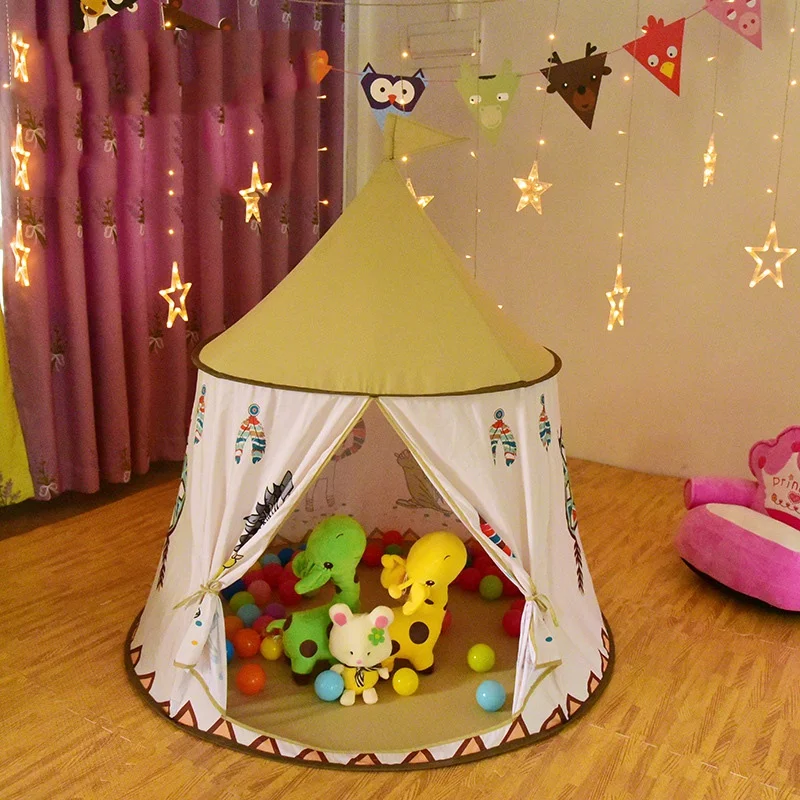 

Portable Tent Princess Castle Gift Hanging Conical Tent Banner Indoor Princess Indian Yurt