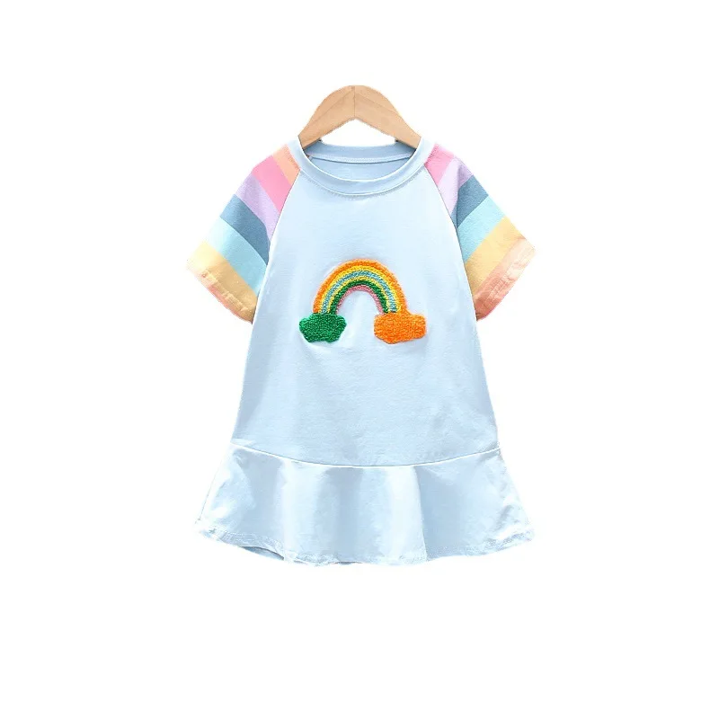 

2021 Summer New Cute Short-Sleeved Baby Dress Children Casual Dress Children Clothing Girls Dress