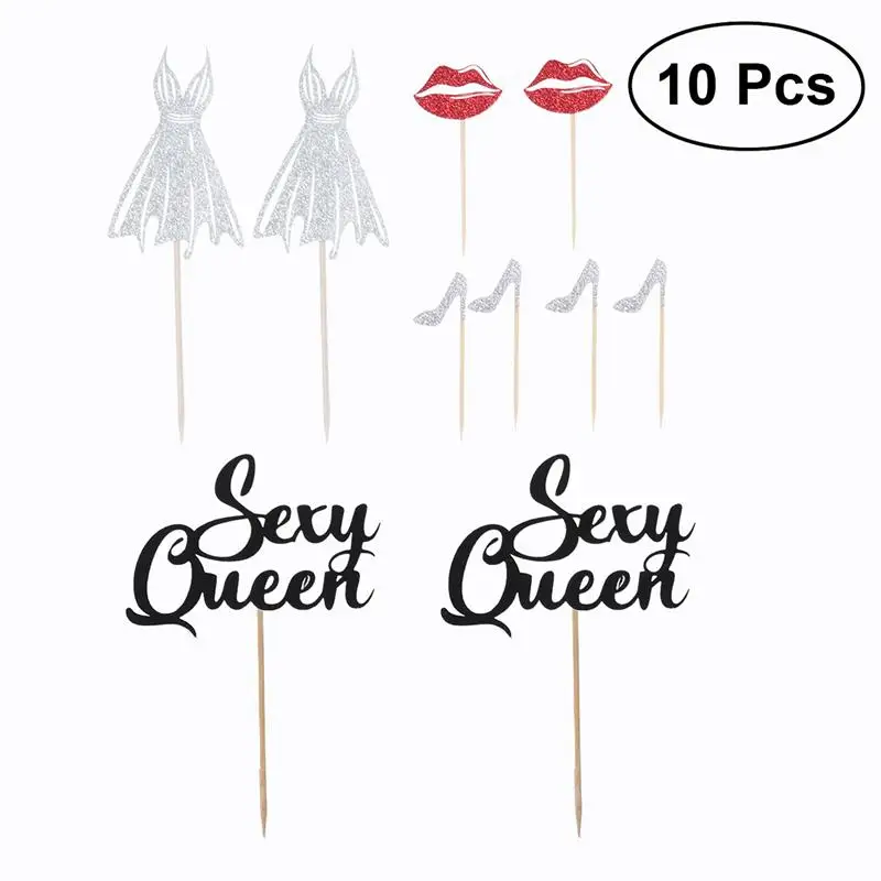 10 шт. Блестящий Топпер для торта на высоком каблуке топперы кексов украшения еды