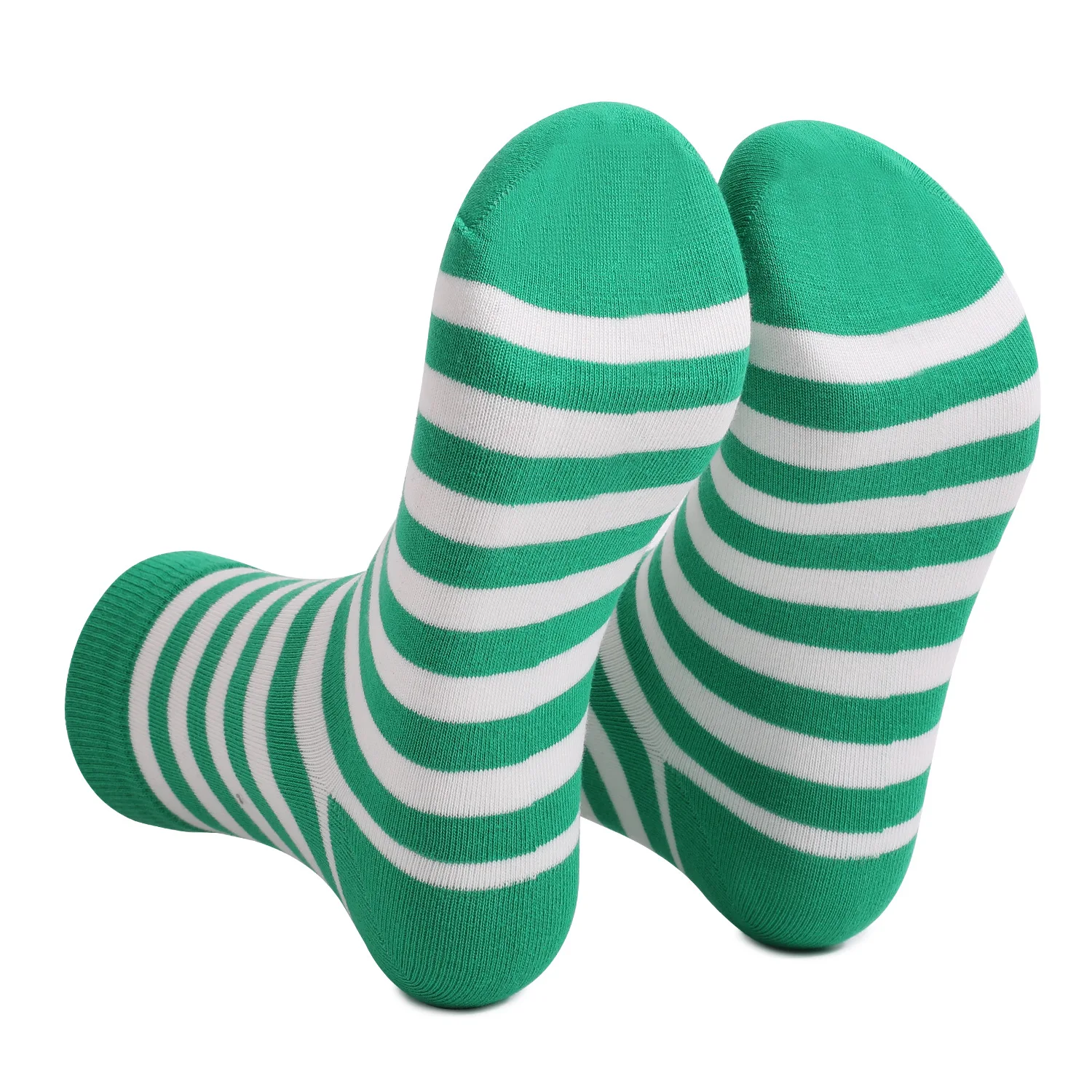

Sweat Deodorant Sox Socks Green Striped Printed Thick Cotton Socks Men's And Women's Tube Socks Running Sports Breathable Socks