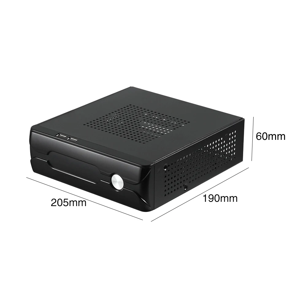 HTPC домашний 2,0 USB Электропитание чехол для компьютера металлический офисный хост Практичный Настольный мини ITX горизонтальный с отверстием радиатора шасси