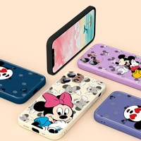 happy minnie mouse for apple iphone se 2020 13 12 mini 11 8 7 6 xs xr pro max plus liquid silicone soft phone case