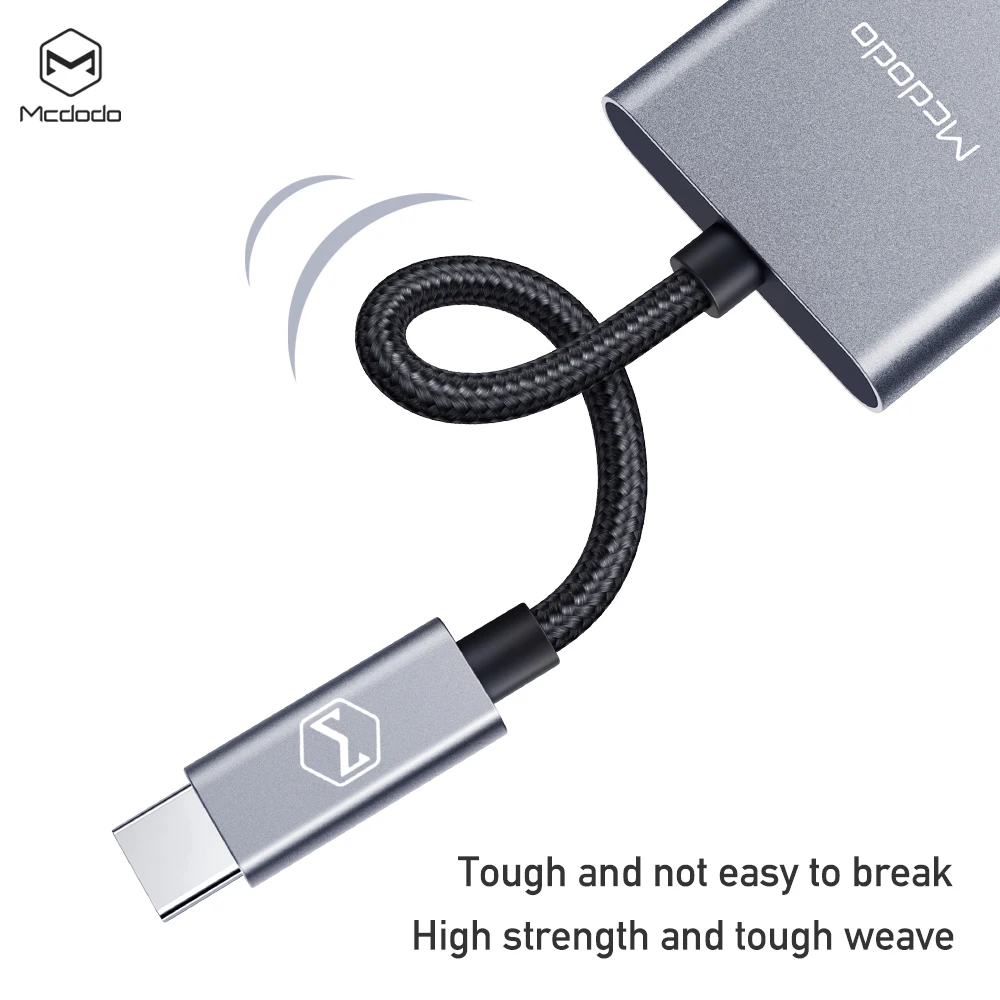 Mcdodo 60W PD Type C DAC HIFI Audio Converter USB C To Dual Type C 5A Fast Charger Audio Adapter For IPad Pro Macbook Samsung