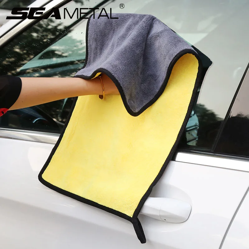 Плюшевое полотенце для чистки автомобиля толстое супервпитывающее из