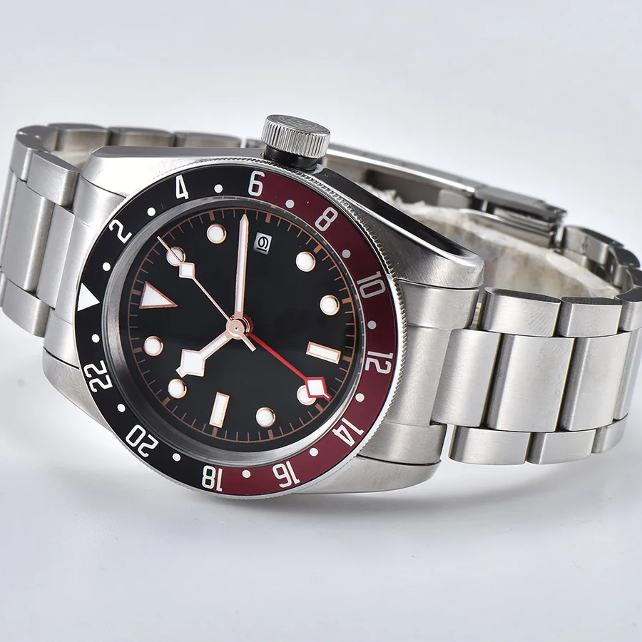 GMT автоматические механические часы для мужчин Дата водонепроницаемые