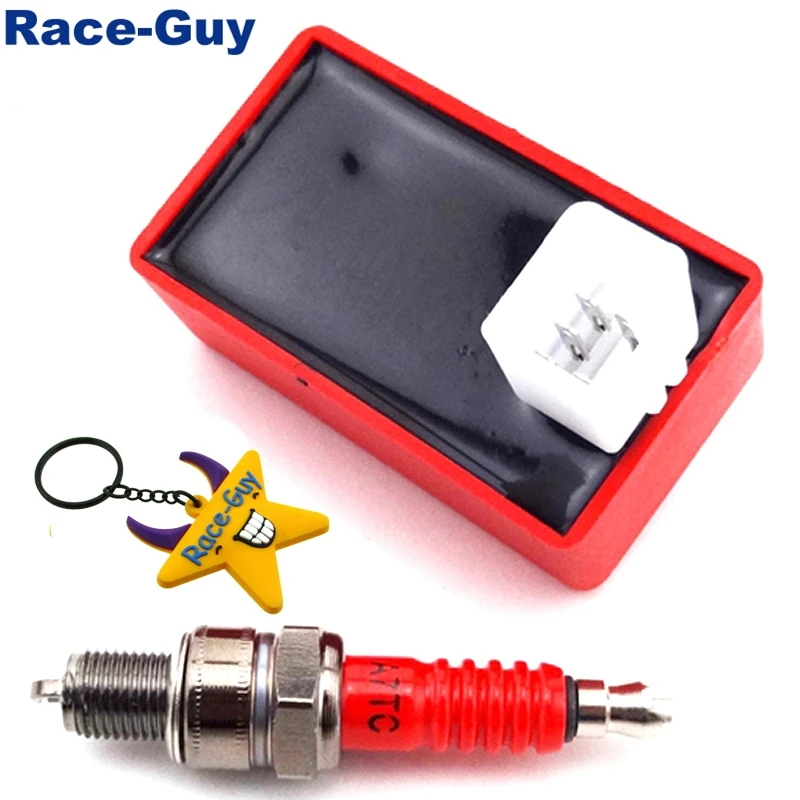 Свеча зажигания A7TC + 5 контактов AC CDI Box для китайских 50cc 70cc 90cc 110cc ATV Quad 4 Wheeler Pit Dirt Trail