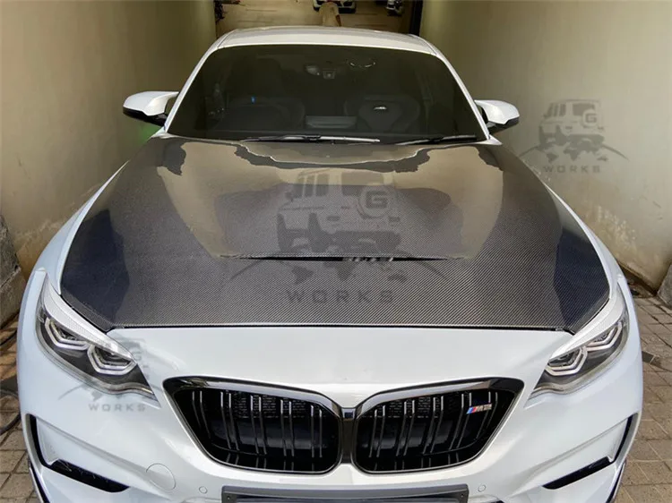 GTS капот из углеродного волокна подходит для M2 F87 к GTS стиль двухсторонний капот из углеродного волокна