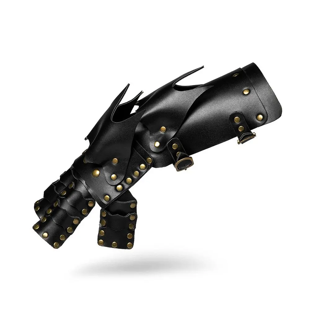 

Steampunk Robot Arm Halloween Prom Party PU Leather Decoration Five Finger Gothic Arm Armor Cosplay Costume Accessory