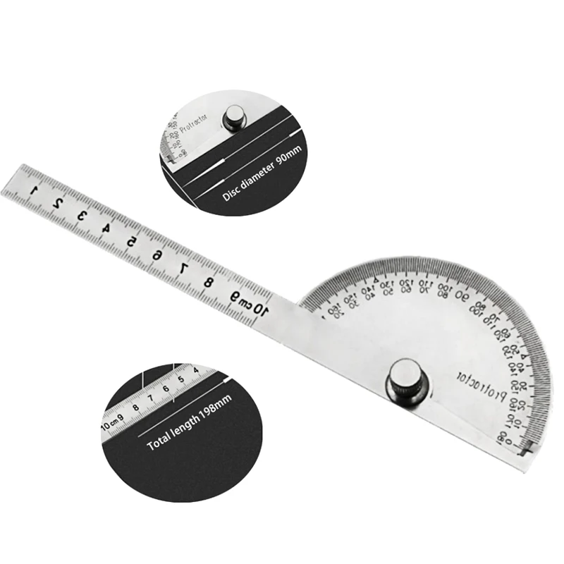 

180 Degree Protractor Universal Angle Ruler Stainless Steel Material Measuring Tool For Woodworking Measuring Angle Ruler