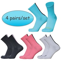 4 pairsset cycling socks men women professional sport outdoor socks breathable road bike socks calcetines ciclismo