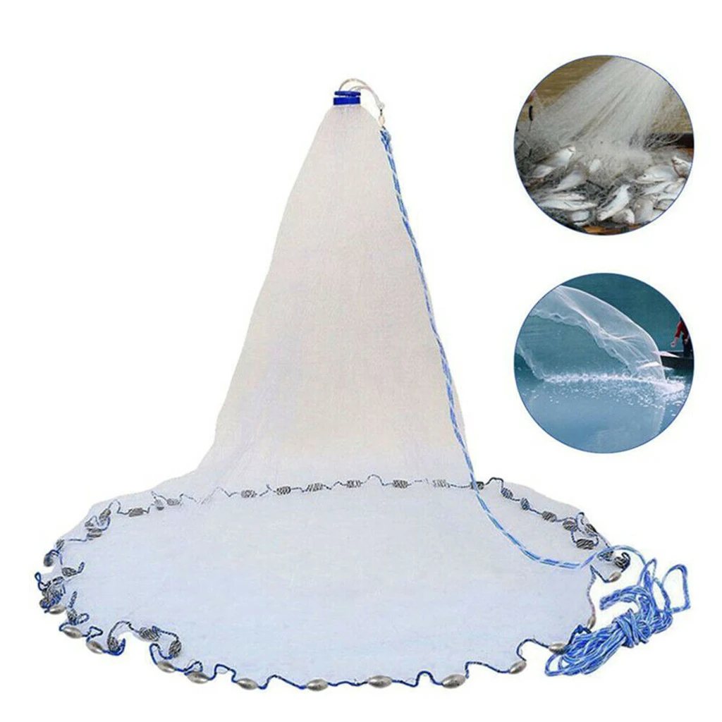 

Fishing Net 2.4m 3.0m 3.6m Cast Hand Throw Fishing Net Small Mesh Fish Trap Outdoor Fishing Net Accessories