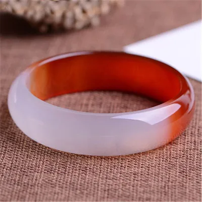 

Zheru jewelry natural agate and chalcedony two-tone 54-64mm bracelet elegant princess jewelry gift best mother for girlfriend