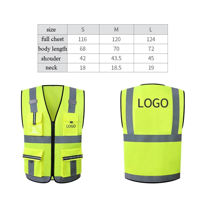 Защитный жилет светоотражающий повышенной видимости ANSI класса 2 с карманами и