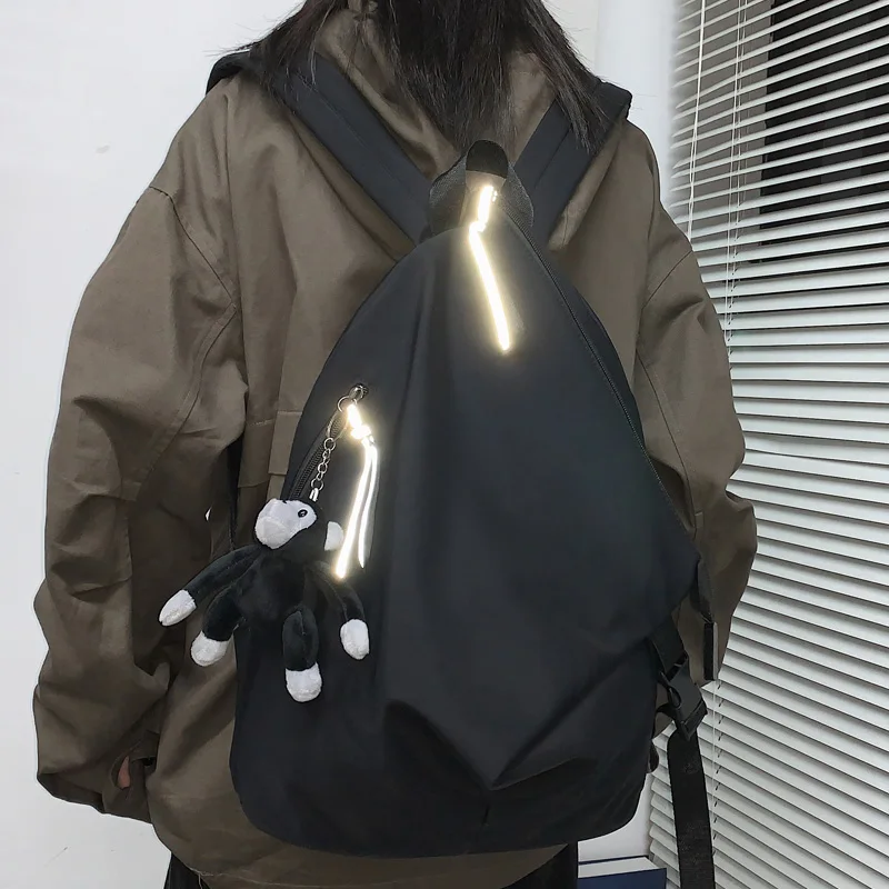 

DCIMOR Waterproof nylon Women Backpack Female Reflective Insert Buckle Travel Bag Schoolbag for Teenage Girls Folding Knapsack
