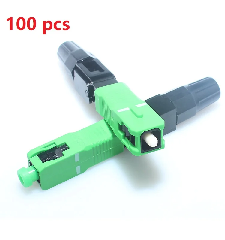 

100 шт. FTTH SC/APC одноволоконный Быстрый коннектор SM одномодовый волоконно-оптический Быстрый коннектор для крепления на месте