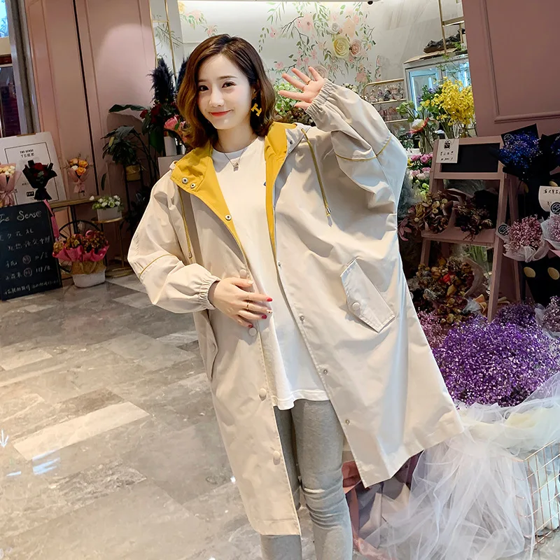 Женское длинное пальто для беременных Женская весенне осенняя Корейская версия