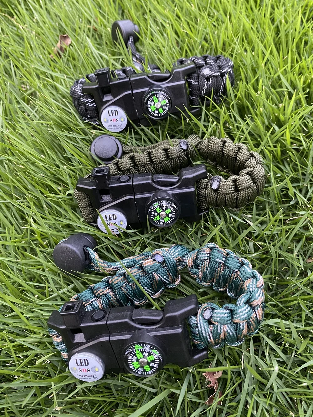 Outdoor SOS LED Light Survival Bracelet Paracord Braided Rope Men Women Camping EDC Tool Emergency Compass Whistle images - 6