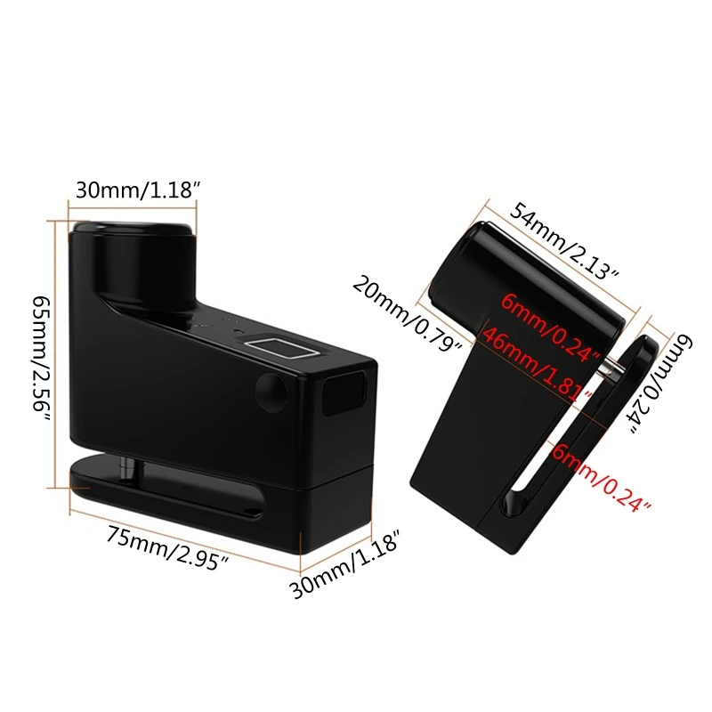 

Smart Fingerprint Disc Brake Lock Biological Anti-theft Lock Bluetooth Electric Lock IP65 Waterproof Bicycle Motorcycle