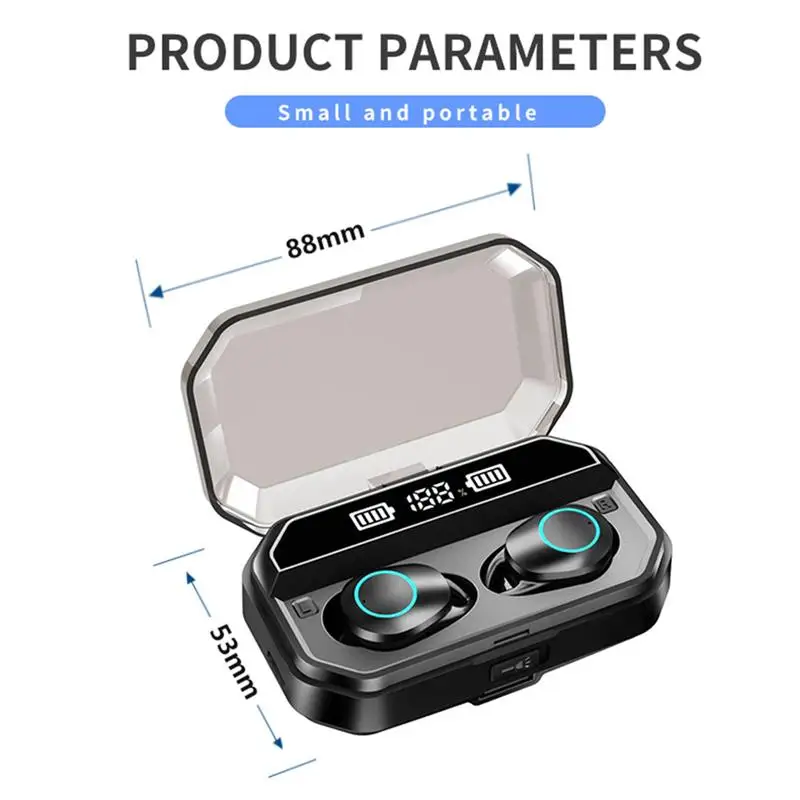 

TWS V5.0 Bluetooth Stereo Earphone Wireless Touch Control Earbuds LED Display Waterproof Sports Bluetooth Headset 3000mAH Case