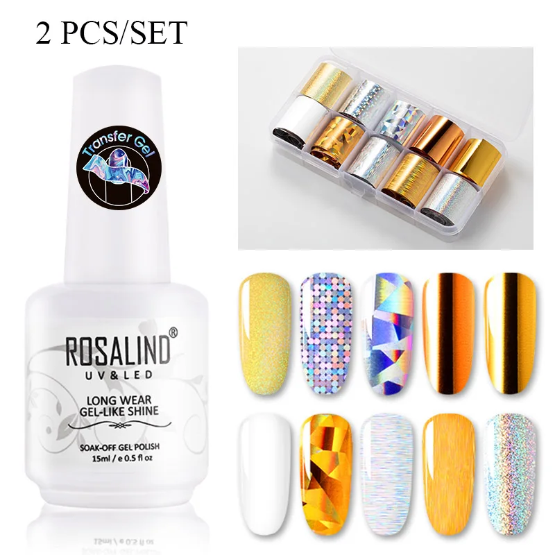 Gel and Sticker 3 ROSALIND Гель-лак для ногтей с наклейкой гель для ногтей Гибридный Праймер УФ-лампа для маникюра Полупостоянный Гель-лак для ногтей - Цвет: Gel and Sticker 3
