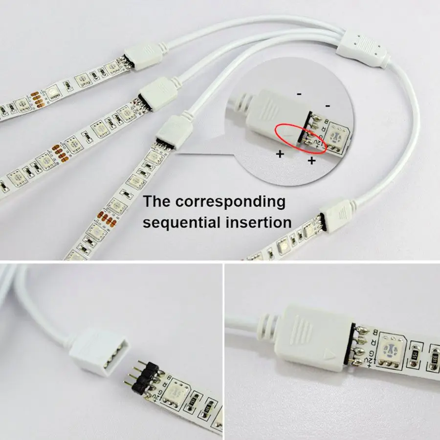 4 Pin RGB светодиодный разъем 1 на возраст 2 3 5 Порты кабеля DC гнездовой 4pin