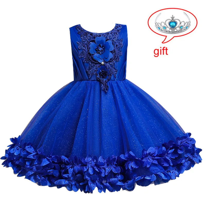 Elegant Children Princess Dress Kids Dresses For Girls Birthday Evening Party Flower Wedding Vestido 4 6 12 Y | Детская одежда и