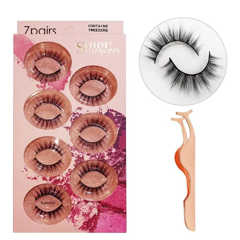 

7pairs Fake Eyelashes Mink Lashes Natural Eyelashes Dramatic False Eyelashes Faux Cils Makeup Fake Eyelash Extension Lash