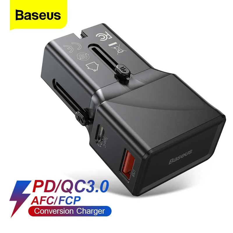 USB зарядное устройство Baseus быстрое 3 0 QC PD3.0 универсальная дорожная розетка C для