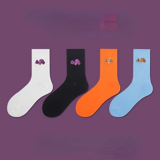 Фото - Модные носки до середины икры Broken Bear, мужские и женские индивидуальные носки для влюбленных, женские хлопковые носки с рисунком 2 пары дышащие женские хлопковые носки до середины икры
