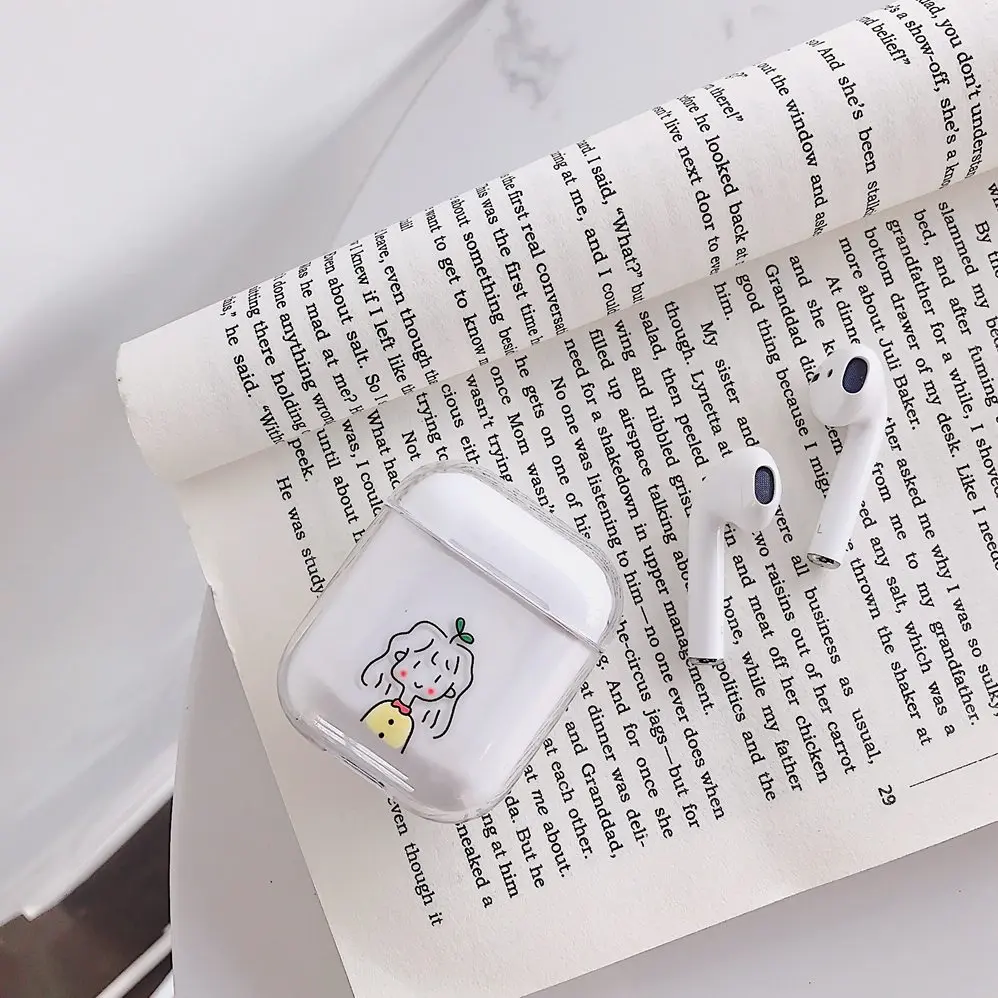A14 Чехол для Apple AirPods с рисунком из мультфильма, прозрачный жесткий защитный чехол, беспроводной чехол для наушников, милый чехол для Airpods 2, прозрачный чехол, fundas - Цвет: A14