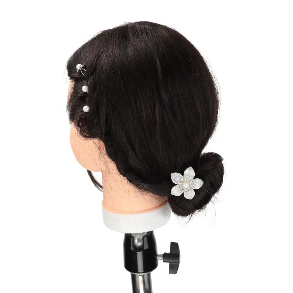 14'' 100% Real Human Hair Training Mannequin Head For Practicing Professional Salon Hairdressing Styling Wig Doll + Stand | Дом и сад