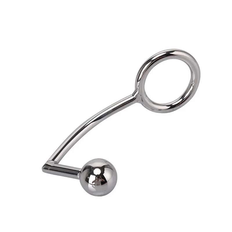 40mm 45mm 50mm for choose Anal plug Ball on Angled butt hook with penis ring fetish cock chastity Stainless Steel adult sex toys | Красота и