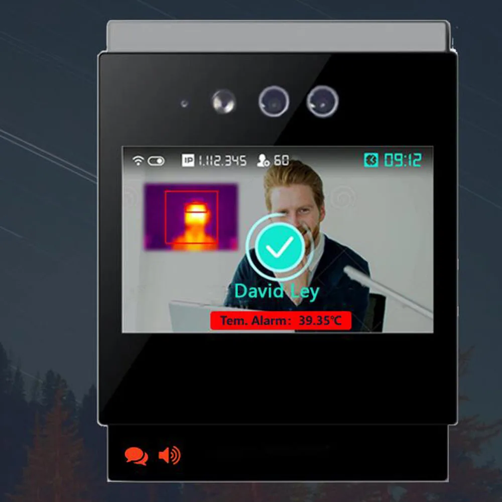Датчик температуры динамическое Распознавание лиц контроль рабочего времени 2 0