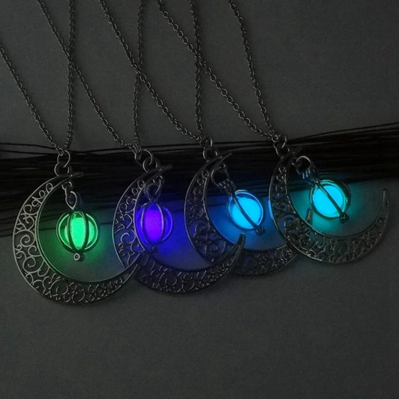 Неоготическое светящееся ожерелье с подвеской женское Очаровательное в виде