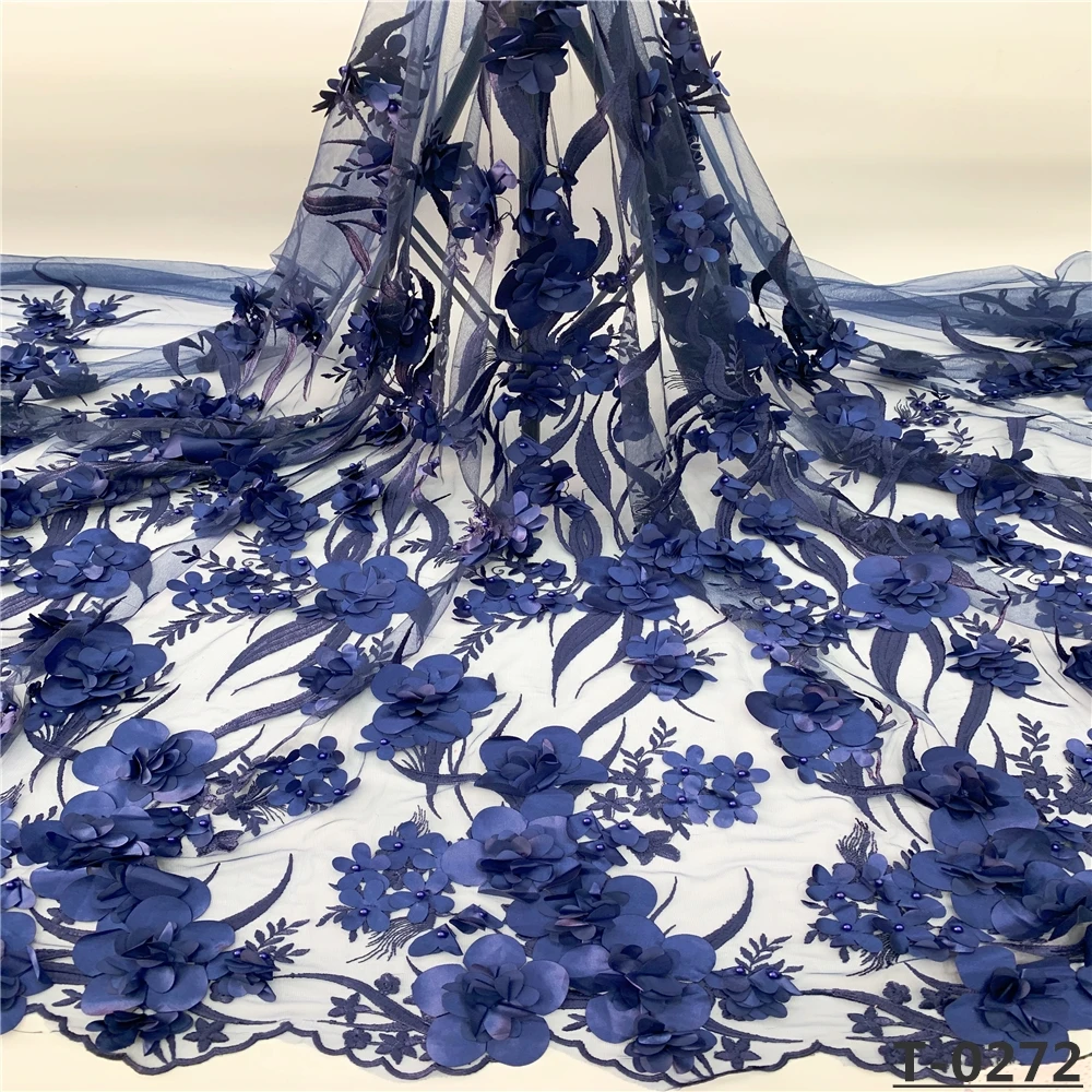 Бисером французский африканский 3d цветок кружева вышитые Ткань 2019 высокое