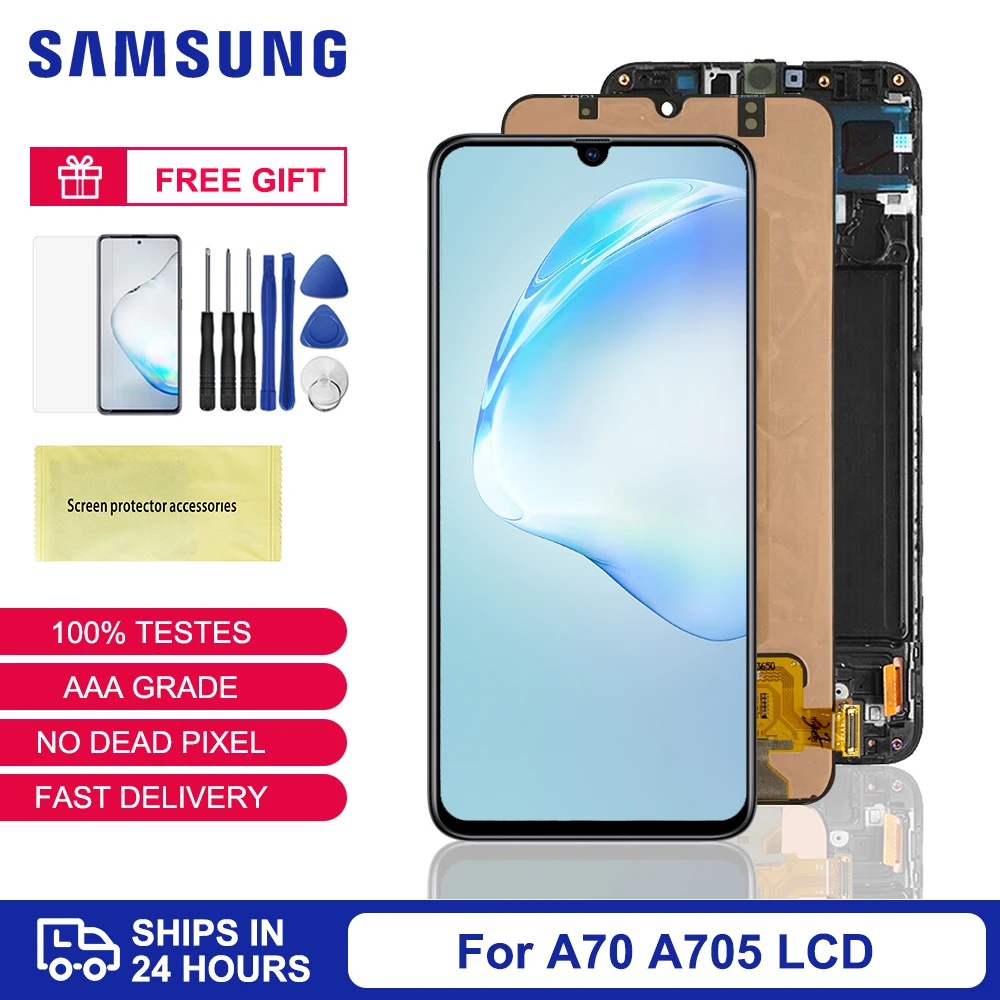 

Оригинальный дисплей AMOLED для Samsung Galaxy A70, с рамкой/без рамки