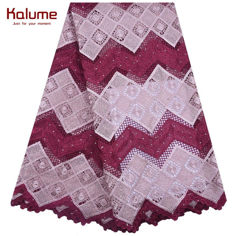 Высококачественный африканский гипюр Kalume кружевная ткань вышивка