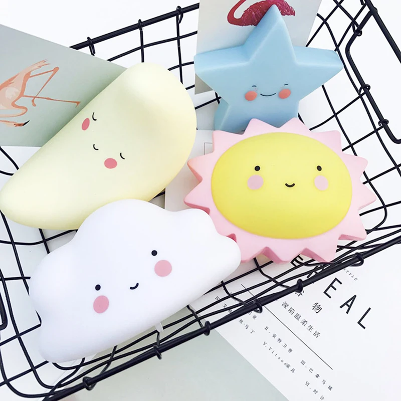 INS LED Sun Moon Stars Ночной светильник лампа для спальни ночной Светильник s Of Toys детской