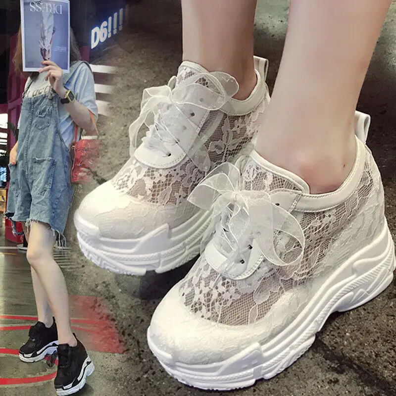 

Womens Summer Sneakers Platform Wedge High Heel Trainers Sport Sandals Shoes NEW