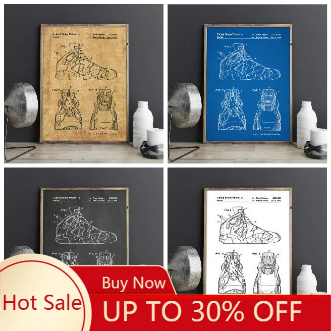 Картина на холсте плакат кроссовки спортивная обувь настенные художественные