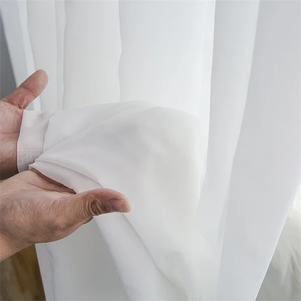 

Однотонная белая полупрозрачная штора из полиэстера JIANIW