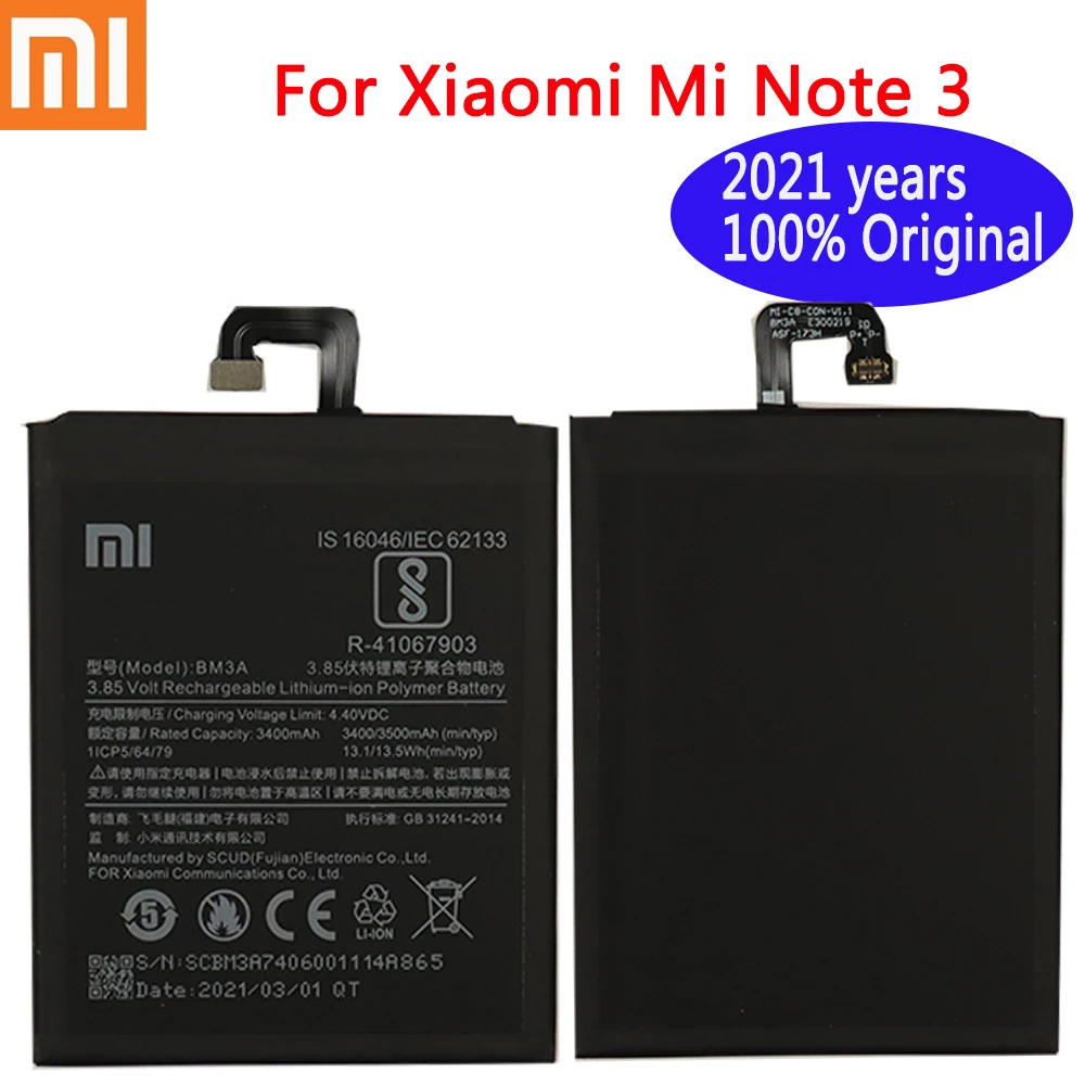 Аккумулятор BM3A для Xiaomi Note 3 2021 года 100% 3300 мАч | Мобильные телефоны и аксессуары