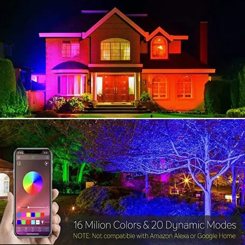 

Lawn Light 12w 360 Degree Adjustable LED RGB App Bluetooth Control Waterproof Spot Light for Outdoor Garden Path Walkway