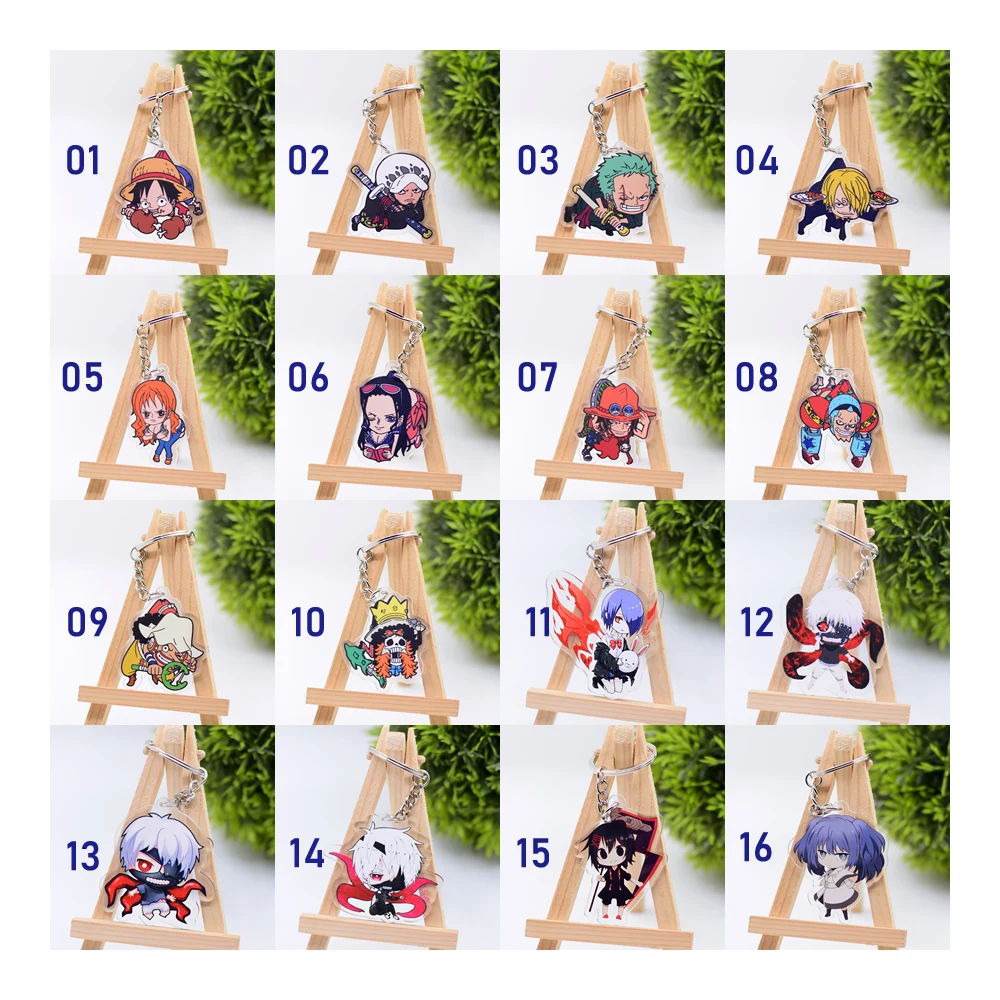 Group F Горячая Распродажа аниме-брелок для ключей Chibi брелок 1 шт. Высокое качество Мультфильм брелок аксессуары амулеты акриловая подвеска часть одна - Цвет: Group F