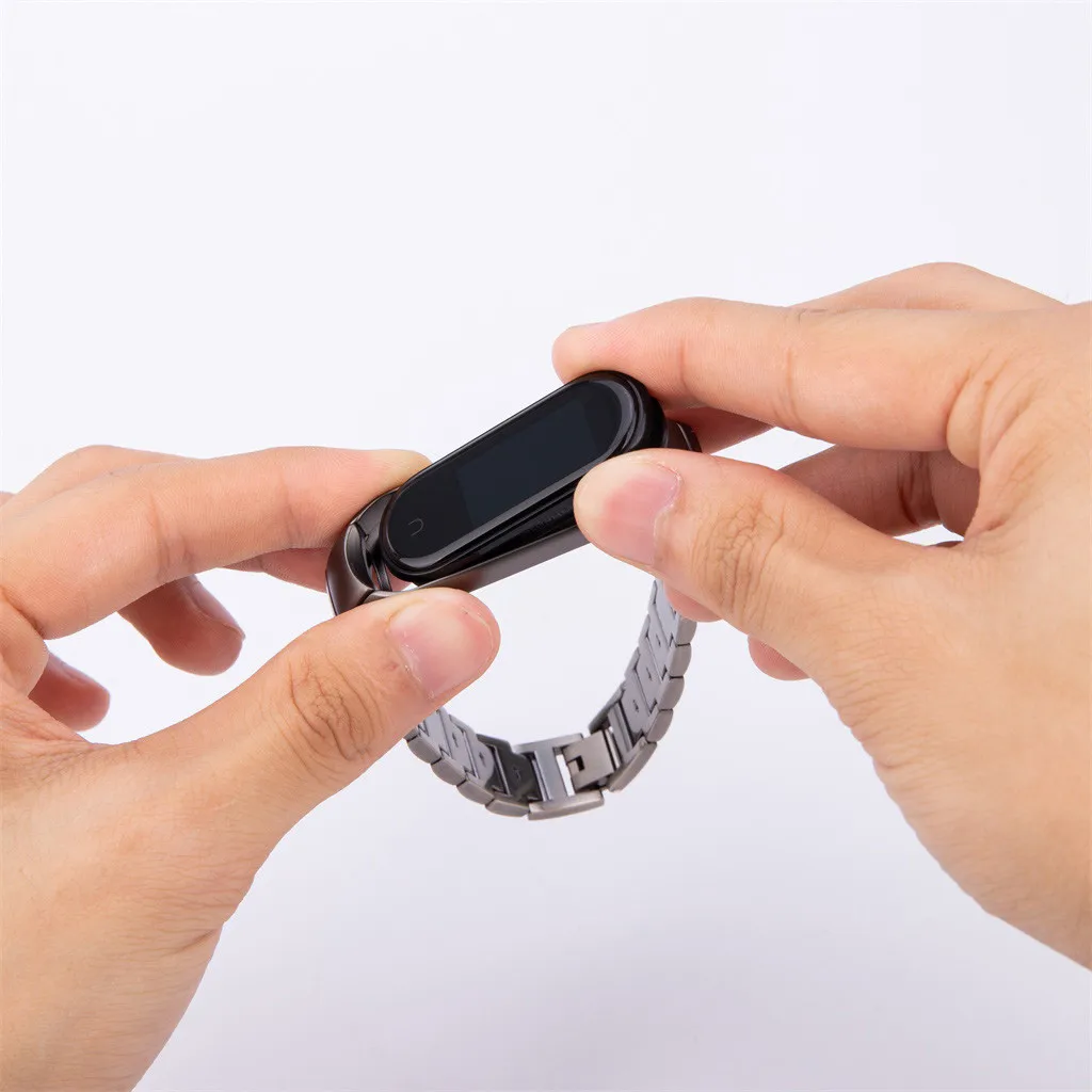 Сменный сетчатый ремешок из нержавеющей стали для браслета Xiaomi Mi Band 4 наручных