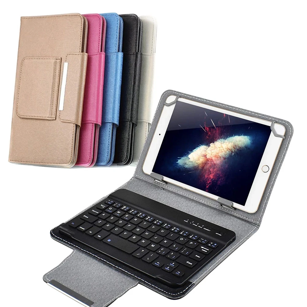 

Wireless Bluetooth Keyboard For Tablet PU Leather Case Stand Cover +OTG+pen For Pad 7 8 Inch 9 10 Inch For IOS Android Windows